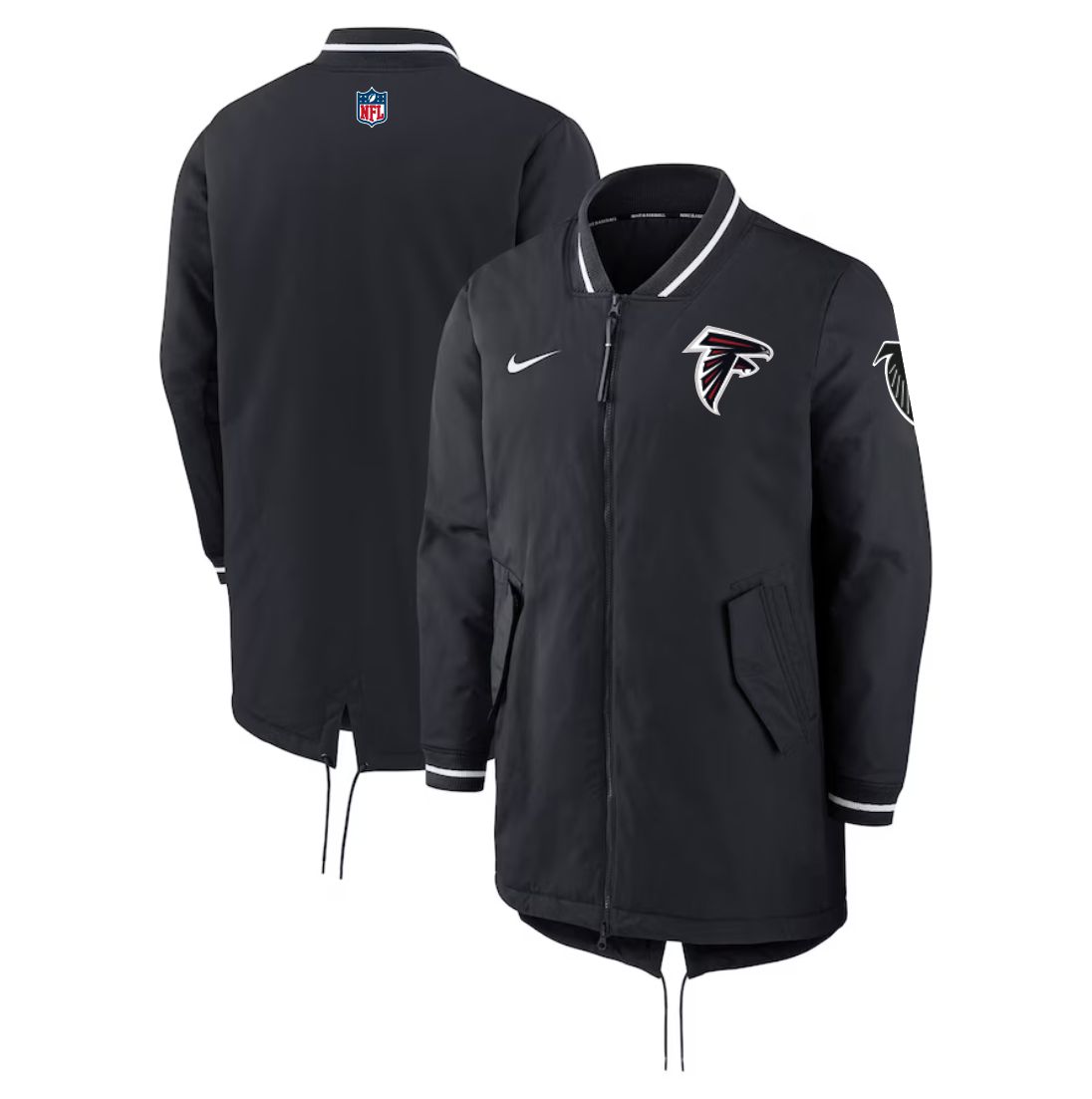Men 2026 NFL Atlanta Falcons black Extended Cotton Jacket style 01
